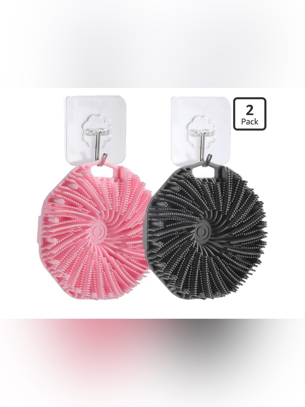 2-Pack Silicone Body Scrubbers | Gentle Exfoliating Shower Brushes-New